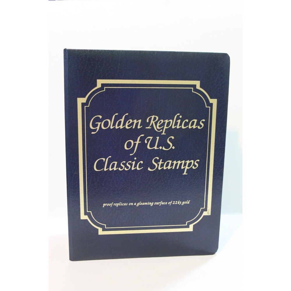 Golden Replicas US Classic Stamps 22kt Gold Album Collection 100 Stamps Book Vtg